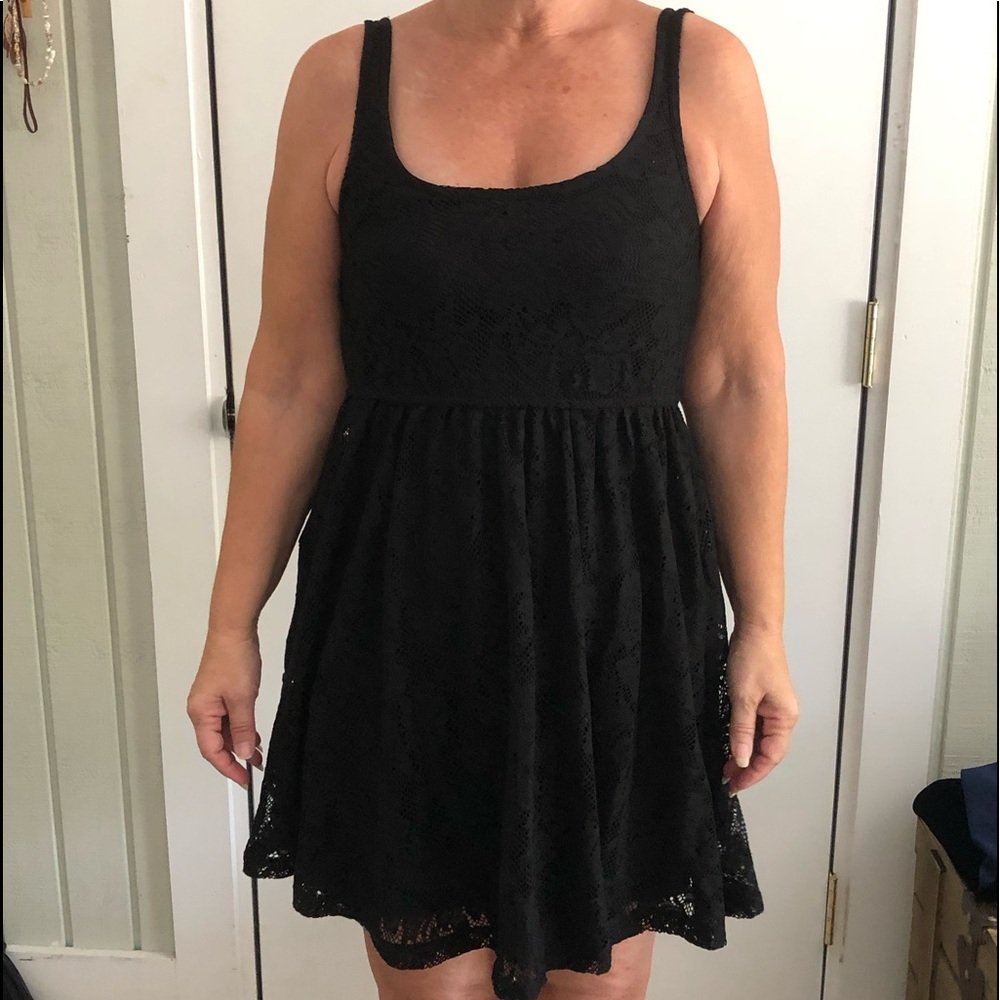 Black crocheted/lace dress